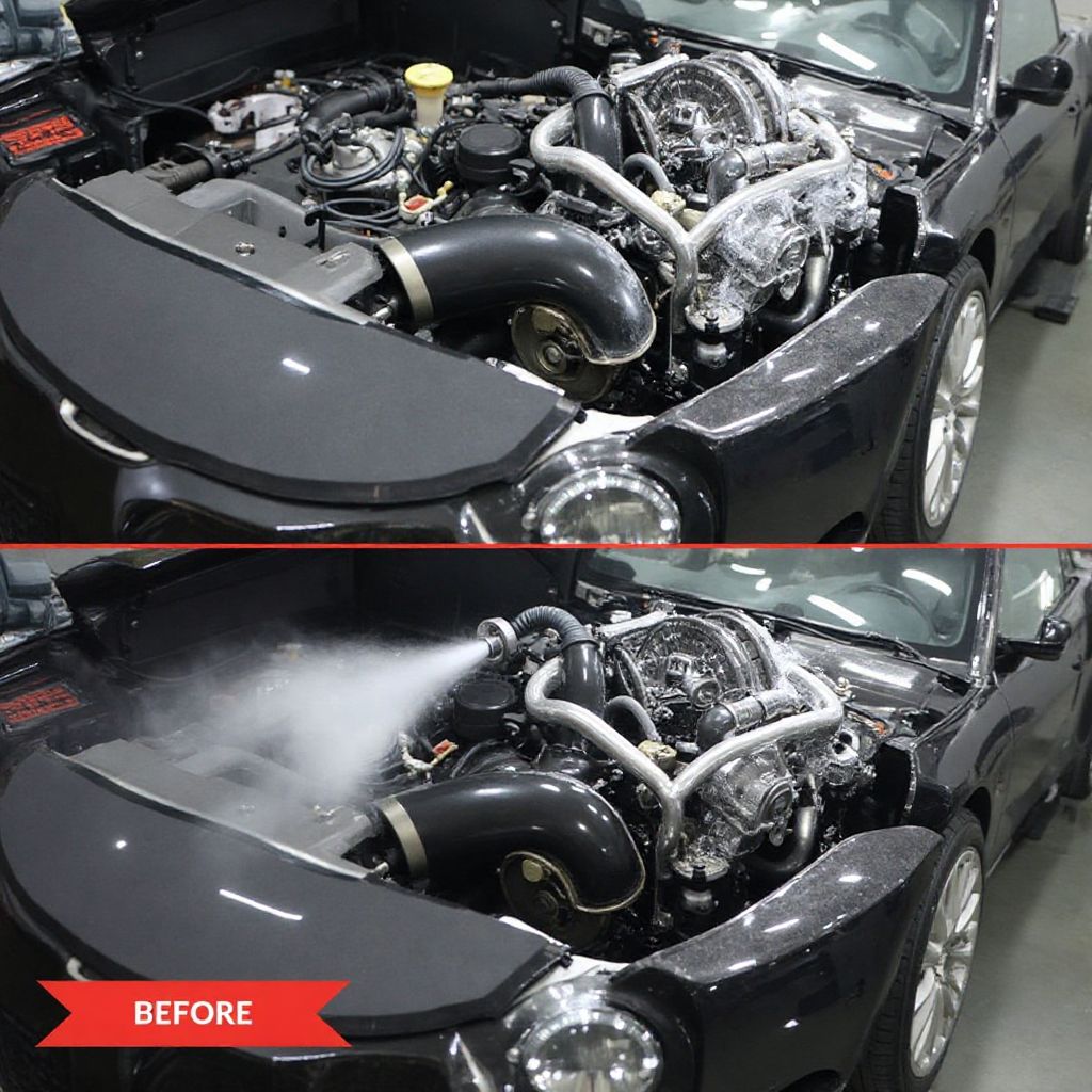 Curățare motor cu abur